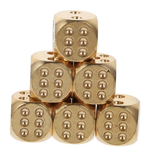 ERINGOGO 6 Stück Teiliges Messing Würfel Solide Kleine Metallwürfel Requisite Leicht Langlebig für Bar Party Tischspiele und Familienfeiern ERINGOGO 6 Stück Teiliges Messing Würfel Solide Kleine Metallwürfel Requisite Leicht Langlebig für Bar Party Tischspiele und Familienfeiern von ERINGOGO