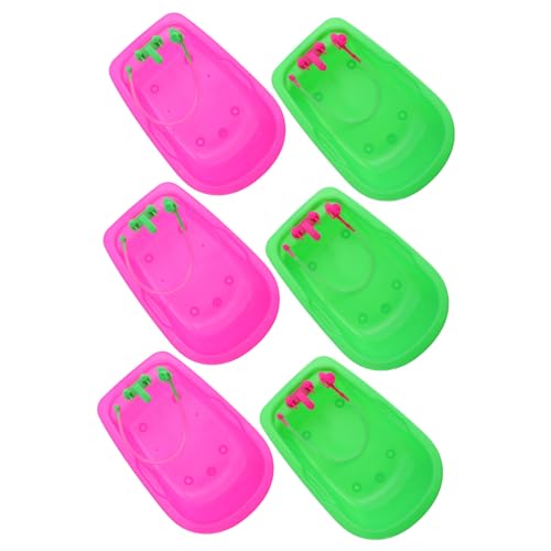 ERINGOGO 6 Stück Teiliges Mini Badewannen Spielzeugset aus Leichtem Bruchfestem Abs für Puppenhaus Kreative und Desktop Ornamente Bunten Farben von ERINGOGO