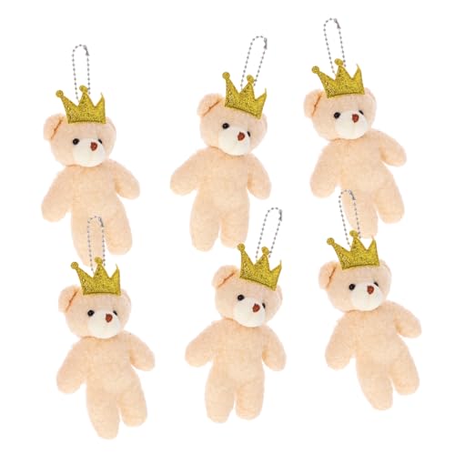 ERINGOGO 6 Stück Teiliges Mini Plüschbär Schlüsselanhänger Kleine Kuschelige Stofftiere als Dekorative Taschenanhänger Leichte und Langlebige DIY Bären Puppen für Rucksack Gepäck und von ERINGOGO