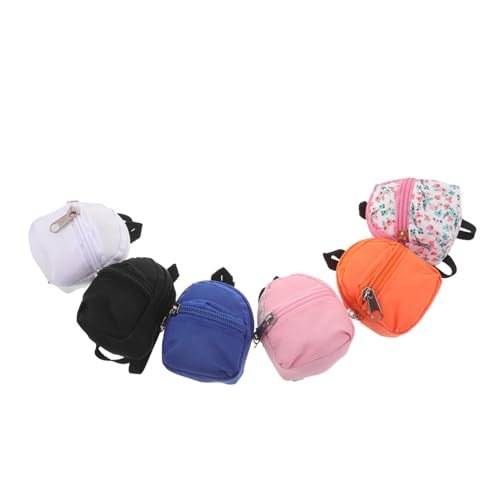 ERINGOGO 6 Stück Teiliges Mini Puppenrucksack Stoff mit Reißverschluss Realistische Schulranzen-Modelle in Dunkel Weiß Orange Blau und Blumenmuster Leicht Langlebig für Kreatives ERINGOGO 6 Stück Teiliges Mini Puppenrucksack Stoff mit Reißverschluss Realistische Schulranzen-Modelle in Dunkel Weiß Orange Blau und Blumenmuster Leicht Langlebig für Kreatives von ERINGOGO