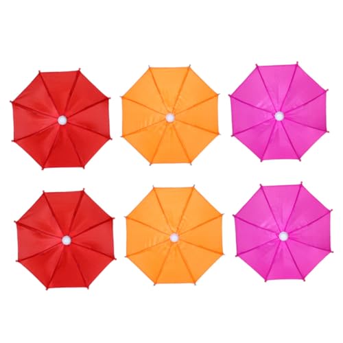 ERINGOGO 6 Stück Teiliges Mini Regenschirm Miniatur Regenschirme Dekoration Stabiles Design für Miniaturhäuser und DIY Basteln Zufällige Farbe Zufällige Farbe von ERINGOGO