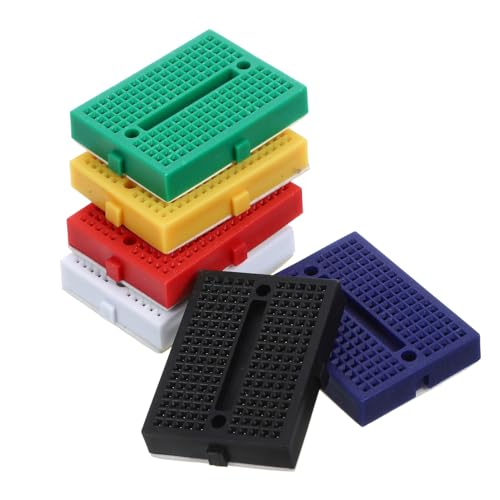 ERINGOGO 6 Stück Teiliges Mini lötfreies Steckbrett Wissenschaftliche Experimente Robuste Kleine Breadboards in Farben Praktisch für Prototypen und Elektronische Schaltungen von ERINGOGO