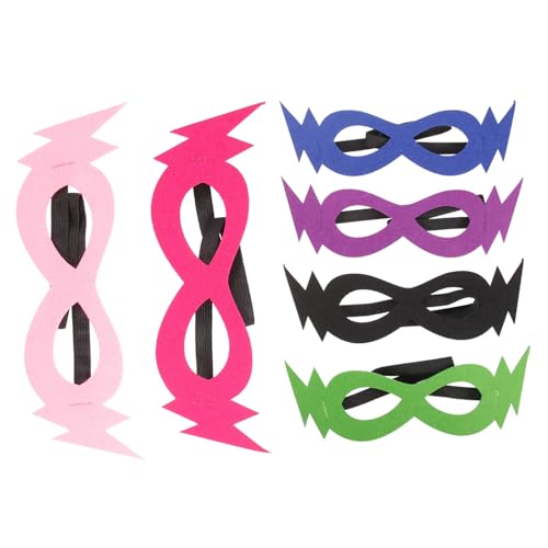 ERINGOGO 6 Stück Teiliges Plüsch Augenklappen Weiche Karneval Masken in Farben Vielseitiges Verkleidungszubehör für Geburtstag Halloween und Party Langlebig und Bequem von ERINGOGO
