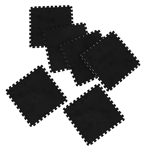 ERINGOGO 6 Stück Teiliges Plüsch Eva Puzzle Bodenkissen rutschfeste Vielseitige Spielmatte und Sitzpolster für Zuhause Büro und Schule Kantenschutzleisten von ERINGOGO
