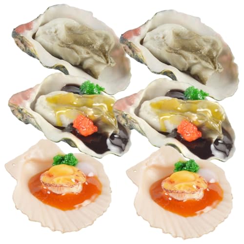 ERINGOGO 6 Stück Teiliges Realistische Meeresfrüchte Modelle aus PVC Detailgetreue Austern Muscheln und Jakobsmuscheln Lebensechte Deko für Fotorequisite und Küchen Dekoration ERINGOGO 6 Stück Teiliges Realistische Meeresfrüchte Modelle aus PVC Detailgetreue Austern Muscheln und Jakobsmuscheln Lebensechte Deko für Fotorequisite und Küchen Dekoration von ERINGOGO