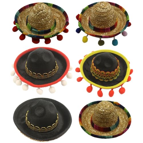 ERINGOGO 6 Stück Teiliges Sombrero Stirnband Mexikanische Strohhüte Unisex Party Kopfschmuck Für Frauen Männer Mexikanische Fiesta Kostüm Zubehör ERINGOGO 6 Stück Teiliges Sombrero Stirnband Mexikanische Strohhüte Unisex Party Kopfschmuck Für Frauen Männer Mexikanische Fiesta Kostüm Zubehör von ERINGOGO