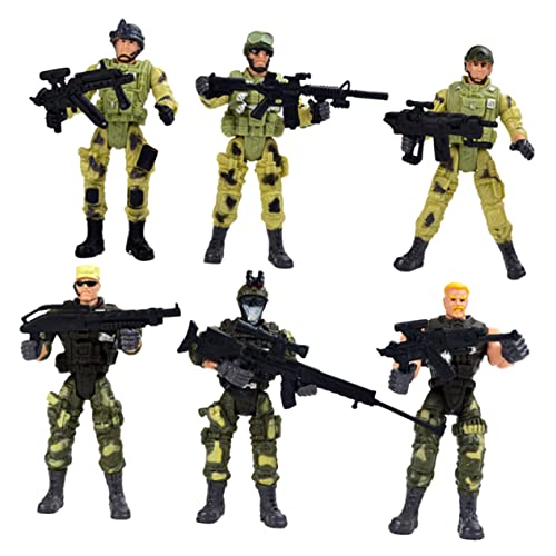 ERINGOGO 6 Stück Teiliges Special Forces Modellspielzeugset Interaktive Soldatenfiguren für Jungen für Kinderzimmer und Partys Fördert Kreativität und Hand Augen Koordination von ERINGOGO