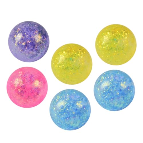 ERINGOGO 6 Stück Teiliges Stressabbau Kugeln Bunte Quetschspielzeuge aus Elastischem Material Tragbare Anti Stress Bälle für Druckentlastung und Sensorisches Spiel für Erwachsene von ERINGOGO