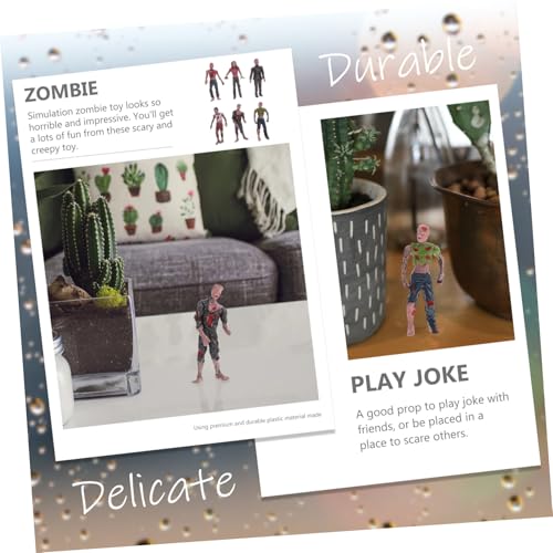 ERINGOGO 6 Stück Teiliges Zombie Figuren Robustem Kunststoff Realistisch Gestaltete Mini Zombie Puppen für Halloween Dekoration Horror Party Gruselige Requisiten und Bühnenauftritte von ERINGOGO
