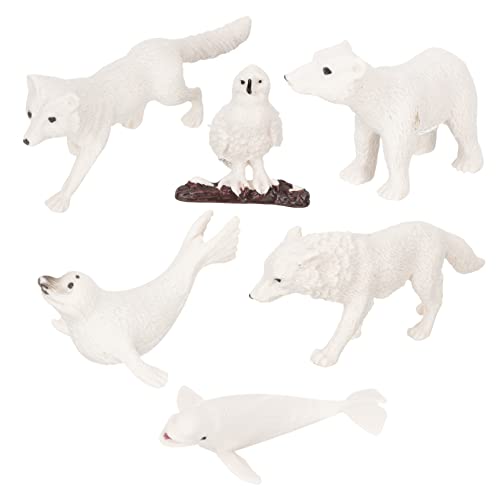 ERINGOGO 6 Stück Tiermodelle Für Den Winter Miniaturen Kleine Spielsachen Tierfiguren Miniaturtiere Winterspielzeug Für Tiermodelle Zum Lernen Wilde Tierfiguren Abs von ERINGOGO