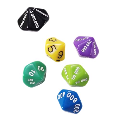 ERINGOGO 6 Stück Würfel brettspiel zubehör spieleabend Spielabend dice Set Bar Spiele Farbübereinstimmendes Spiel Party-Requisite Spielstütze aus Kunststoff Brettspiel-Tool Plastik von ERINGOGO
