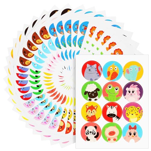 ERINGOGO 60 Blatt Tier Aufkleber mit Tieren Selbstklebende Belohnungssticker für DIY Bastelprojekte Verpackungen und Motivationszwecke von ERINGOGO