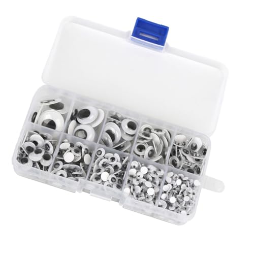 ERINGOGO 600 Stück Selbstklebende Puppenaugen in Verschiedenen Wackelnde Kunststoffaugen für DIY Puppen Bären Plüschtiere Basteln und Handarbeit Leicht Anzubringen und Vielseitig Einsetzbar von ERINGOGO