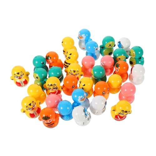 ERINGOGO 60stücke Mini Tumbler Spielzeug Bunte Tierfiguren Für Junge Mädchen Party-Goodie Bag Füllmaterial Für Geburtstagsfeiern Sicher Und Lustig Zufällige Farben Stile von ERINGOGO
