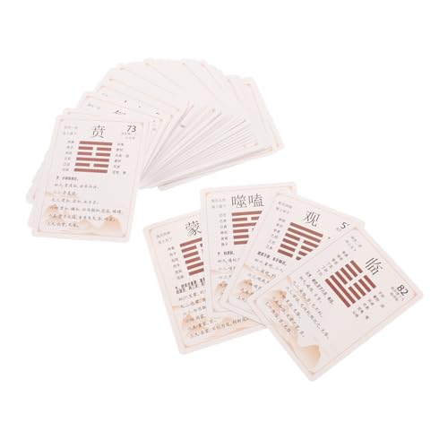 ERINGOGO 64 Stück Teiliges I Ching Kartenset mit Antiken Chinesischen Bronzemotiven Vollständiges Wahrsage Lernspiel für Spirituelle Führung Selbstreflexion und Persönliche Entwicklung von ERINGOGO