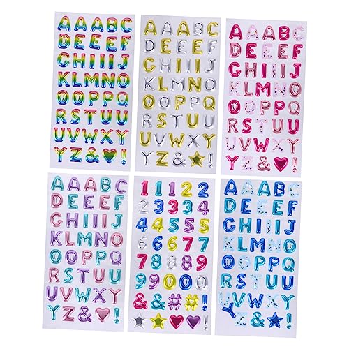ERINGOGO 6Blätter Alphabet und Zahlenaufkleber Glitzernde Deko Aufkleber für DIY Projekte Selbstklebend Wiederverwendbar für Geschenktüten Scrapbooking und Schulprojekte ERINGOGO 6Blätter Alphabet und Zahlenaufkleber Glitzernde Deko Aufkleber für DIY Projekte Selbstklebend Wiederverwendbar für Geschenktüten Scrapbooking und Schulprojekte von ERINGOGO