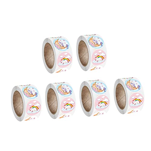 ERINGOGO 6Rollen Runde Tiere Muster Aufkleber Cartoon Aufkleber Für Selbstklebende Belohnungssticker Für Scrapbooking DIY Projekte Und Mehr von ERINGOGO