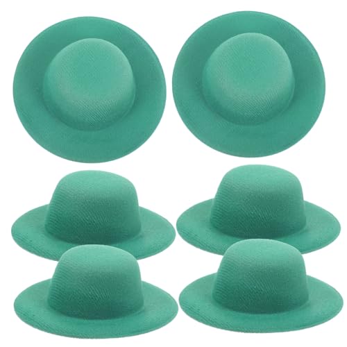 ERINGOGO 6St Mini-Cowboyhut Kinderkleider kinderkleidung spielzeuge doll Accessories Costume winzige Hausminiatur Miniatur-Dinge Mini-Hüte für Puppenhäuser Stoff Green von ERINGOGO