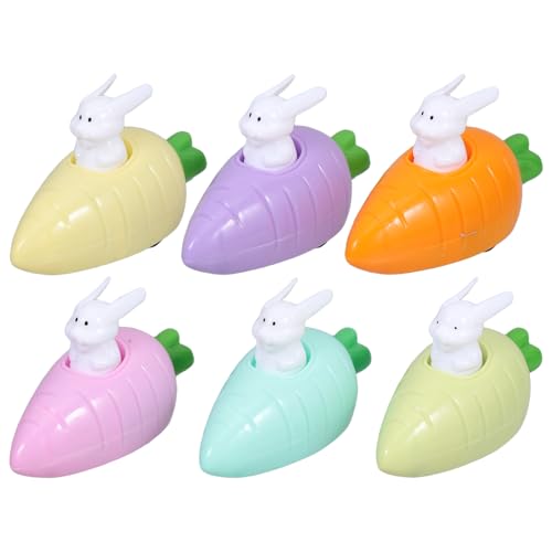 ERINGOGO 6St Osterhasenspielzeug Rückziehspielzeug Tragbares Ostern Tischgeschenke -Dekoration Babydeckel kleines Auto mit Rückziehfunktion Osterkörbchenfüller Abs von ERINGOGO