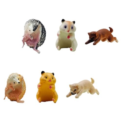ERINGOGO 6St Puppe mit Tiertassenrand Hamsterpuppe kleine Tierverzierung Becherrandmarker einzigartiges Tassendekor PVC von ERINGOGO