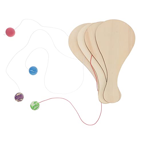 ERINGOGO Selbstgemacht Holz Paddle Ball Satz für Kinder 6 Stücke Malerei Paddle Ball Spielzeug Kreatives Doodle für Kindergarten und Freizeitaktivitäten von ERINGOGO