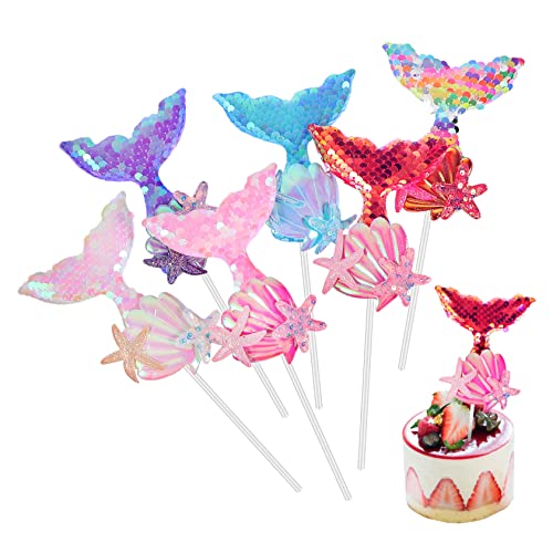 ERINGOGO 6Stücke Meerjungfrau Cupcake Toppers Robuste Kuchendekoration Für Meeresthema Partys Einfach Zu Verwenden Für Torten Muffins Und Besondere Anlässe ERINGOGO 6Stücke Meerjungfrau Cupcake Toppers Robuste Kuchendekoration Für Meeresthema Partys Einfach Zu Verwenden Für Torten Muffins Und Besondere Anlässe von ERINGOGO