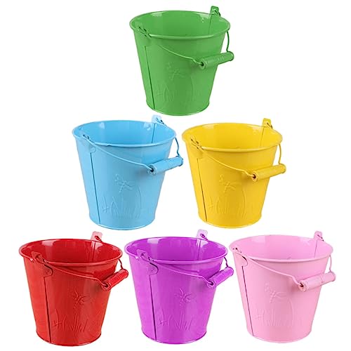 ERINGOGO 6Stücke Mini Eimer Für Strand Und Sandspielzeuge Aus Blech Für Sandkasten Und Am Strand Kleine von ERINGOGO