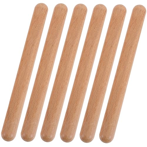 ERINGOGO 6Stücke Rhythmus Stöcke aus Holz Percussion Instrumente für Frühes Lernen für Kleinkinder und Vorschüler Fördert Musikalische Verständnis von ERINGOGO