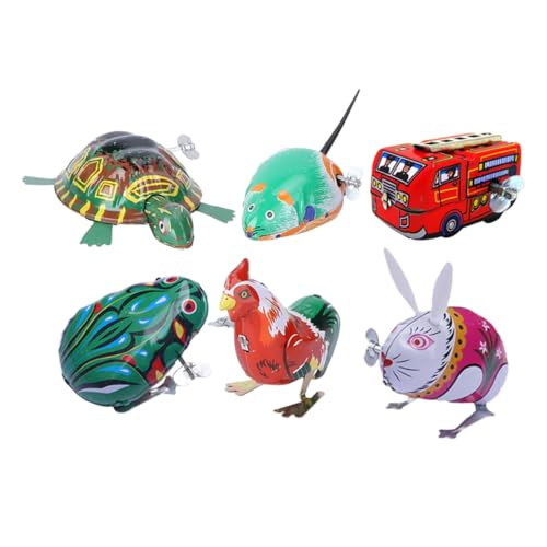 ERINGOGO 6stücke Teiliges Cartoon Aufziehspielzeug Nostalgische Tier-spielzeuge Für Junge Mädchen Zufällige Designs Als Partygeschenk Fördert Motorik Und Kreativität von ERINGOGO