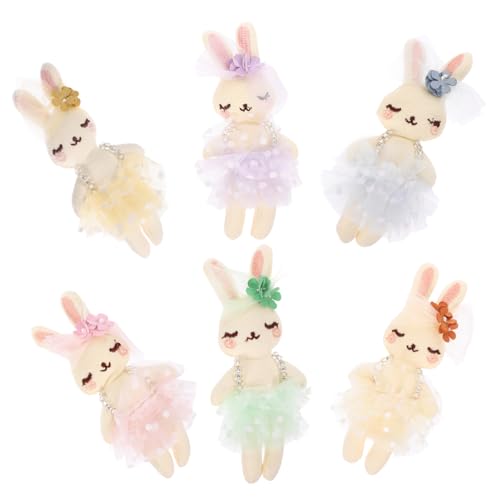 ERINGOGO 6Stücke Teiliges Kleine Plüschhasen Handgefertigte Kaninchenpuppen Aus Langlebigem Material Für DIY Dekorationen Von Kleidung Stirnbändern Und Accessoires von ERINGOGO