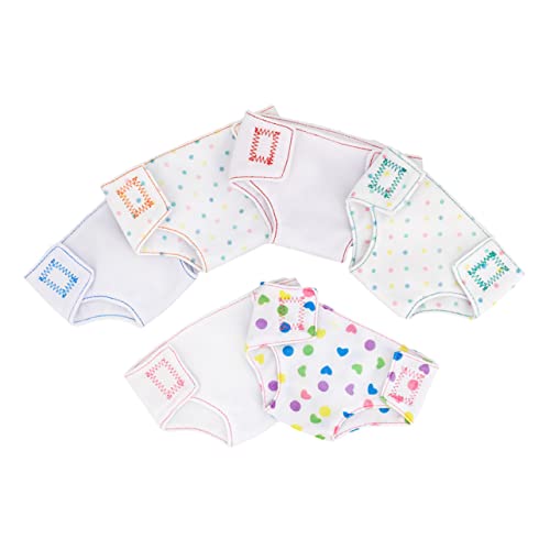 ERINGOGO 6Stücke Teiliges Puppenwindelzubehör für Puppen Langlebige und Waschbare Puppenkleidung mit Verstellbarem Klebeband für Kleine Mädchen von ERINGOGO