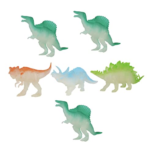 ERINGOGO 6stücke Leuchtende Dinosaurier Modelle Miniatur Tier Spielzeug Für Dunkel Leuchtende Dino Figuren Kreatives Lernspielzeug Fantasie Und Intelligenz von ERINGOGO