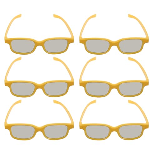 ERINGOGO 3D-Brille Für Kinder 6er-Pack Gelb 3D-Brille Zum Ansehen Von Stereoskopischen Brillen Für Spiele von ERINGOGO