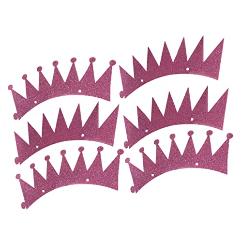 ERINGOGO 6st Kronenhut Rosa Hut Geburtstagskronen Kindergeburtstagsmützen Ziemlich Elternkostüm Geburtstagsschärpe Für Mädchen Kindergeburtstag Partyhut Kleinkindermützen Kappe Papier von ERINGOGO