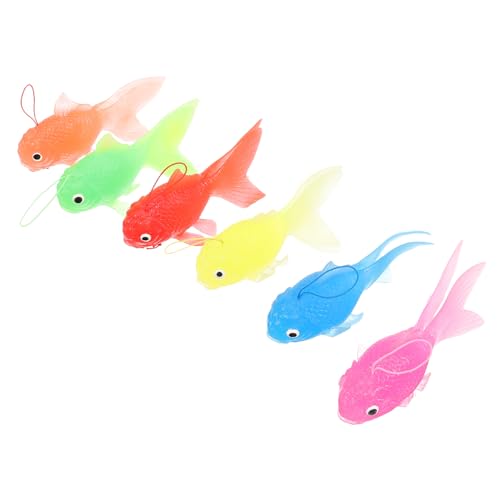ERINGOGO 6st Künstlicher Dekoratives Fischdekor Kleines Goldfischdekor Entzückendes Fischdekor Kinderaccessoire Goldfischfiguren -dekore Desktop-fischfigur Kieselgel von ERINGOGO