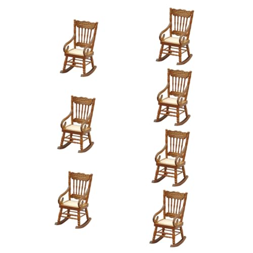 ERINGOGO 7 STK Mini-Sessel Puppenstubenmöbel Hochstuhl für Babypuppen Schaukelstuhl Schaukelstühle winziger Dolly-House-Stuhl Mini-Stuhl-Modell Puppenhaus Kleiner Stuhl Ornamente Armlehne von ERINGOGO