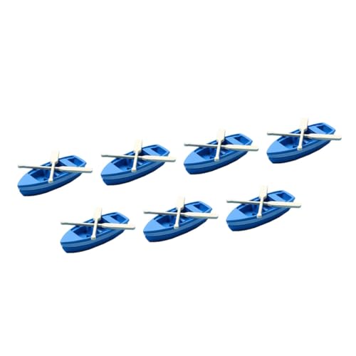 ERINGOGO 7 Satz Teiliges Mini ruderboot Resin mit Paddeln Dekorative Miniatur Boote im Strandstil für DIY Mikro landschaften Puppenhäuser Garten Stranddeko Vielseitige Mini Boot Szene von ERINGOGO