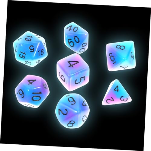 ERINGOGO 7stücke Two-Color Multi-Sided Dice Engraved Resin Gaming Dice Für Party Und Brettspiele Leicht Und Attraktiv Für Spielabende Und Kreative Spiele von ERINGOGO