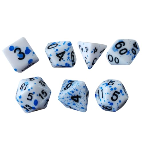 ERINGOGO 7 Stück Laufen Gruppenwürfelsatz Spiel-Requisiten Realistische Blutwürfel Unregelmäßige Punktwürfel Blutspritzerwürfel Für Rollenspiele Brettspiel Acryl Blue von ERINGOGO