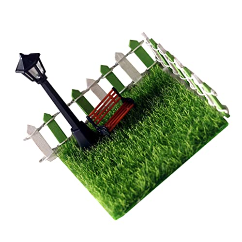 ERINGOGO 7stücke Teiliges Miniatur Gartenmöbel Mit Straßenlaterne Und Zaun Dekoration Für Puppenhaus Und Mini- Für Innen Und Außenbereiche von ERINGOGO