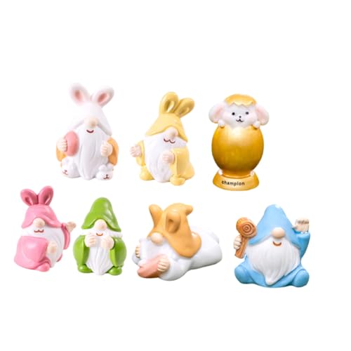 ERINGOGO 7 Stück Teiliges Figuren aus Resin Lustige Gartenzwerge mit Detailreicher Frühlingsdekoration Kompakte für Tisch und Miniaturlandschaften Farbenfrohe Osterdeko für Drinnen und ERINGOGO 7 Stück Teiliges Figuren aus Resin Lustige Gartenzwerge mit Detailreicher Frühlingsdekoration Kompakte für Tisch und Miniaturlandschaften Farbenfrohe Osterdeko für Drinnen und von ERINGOGO