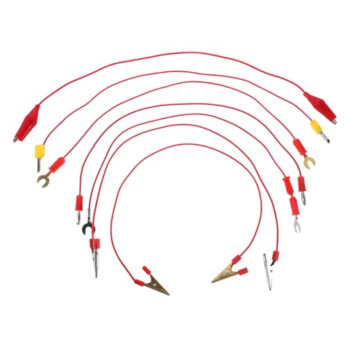 ERINGOGO 7 Stück Teiliges Labor Messleitung mit Bananenstecker und Krokodilklemme Zuverlässige Elektrische Verbindungsdrähte für Physik Experimente Einfaches Schaltungsaufbau für Schüler von ERINGOGO