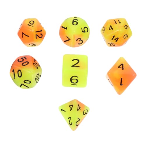 ERINGOGO 7 Stück tragbare Spielwürfel mehrseitige Spielwürfel leuchtende Würfel Brettspiele Würfel kreative Spielwürfel Würfel für Rollenspiele Harz Green ERINGOGO 7 Stück tragbare Spielwürfel mehrseitige Spielwürfel leuchtende Würfel Brettspiele Würfel kreative Spielwürfel Würfel für Rollenspiele Harz Green von ERINGOGO