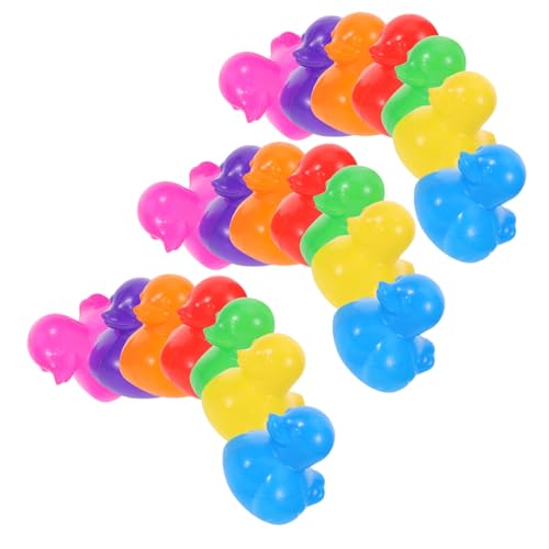 ERINGOGO 70 Stück Teiliges Bade Poolspielzeug Bunte Entenform Kunststoffbälle aus Stabilem Kindersicherem PE Ballpools Badewannen Strandspiel und Junge Mädchen-aktivitäten von ERINGOGO