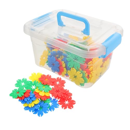 ERINGOGO 70-teiliges Set Bausteine ​​in Aufbewahrungsbox Zum Bauen Von Stielen Lernscheiben- Schneeflocken- Verriegelungsblöcke Stammlernspielzeug Plastik von ERINGOGO