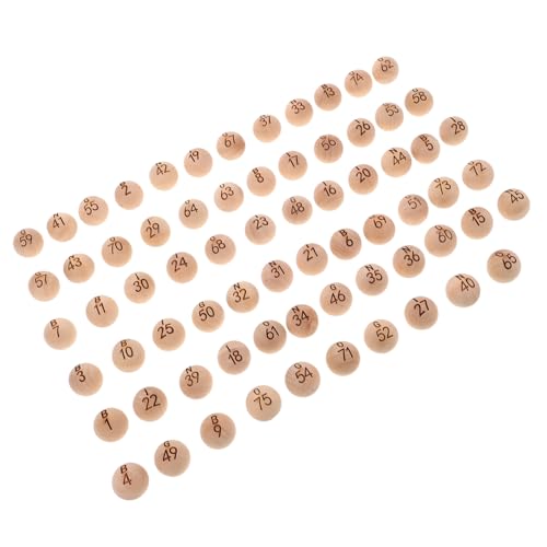 ERINGOGO 75 Stück Teiliges Holz Bingo Kugel Set mit Klar Gravierten Zahlen Langlebig und Leicht für Party Supplies Raffles Familienfeiern Indoor und Outdoor Spiele von ERINGOGO