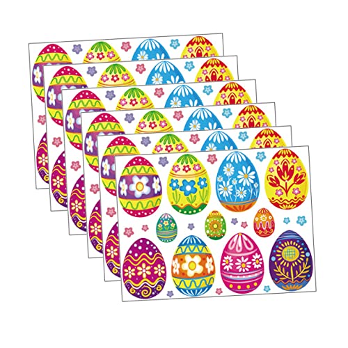 ERINGOGO 8 Bögen Osterhasen-Eier-Aufkleber Entfernbarer Wandaufkleber Für Ostern Heimdekoration Osterparty-zubehör von ERINGOGO
