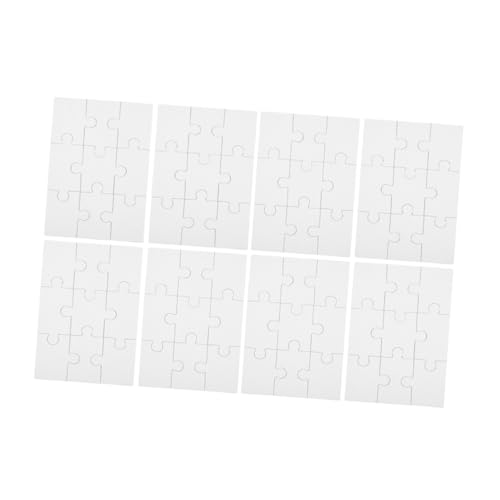 ERINGOGO 8 Blatt Teiliges Blanko Puzzle Holz Sublimations DIY Bastelpuzzle mit Hitzebeständigen Leichten Puzzleteilen für Kreative Gestaltung und Individuelle Wärmeübertragung von ERINGOGO