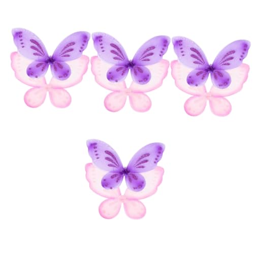 ERINGOGO 8 STK Schmetterlings Fee Flügel Halloween Kostüme Für Mädchen Feenkostüm Flügel Fee Kostüme Für Erwachsene Cosplay Feenflügel Lila Accessoires Kleidung Einzelne Schicht Kind Nylon von ERINGOGO