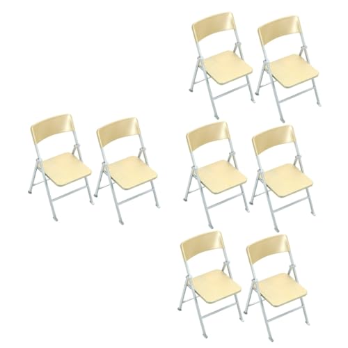 ERINGOGO 8 STK puppenhaus klappstuhl Mini-Zubehör Modelle Dekorationen Sachen für Kinder Mini-Spielzeug Tischzubehör Klappbarer Mini-Stuhl selber Machen Kinder-Miniatur-Stuhl faltbar Sessel von ERINGOGO